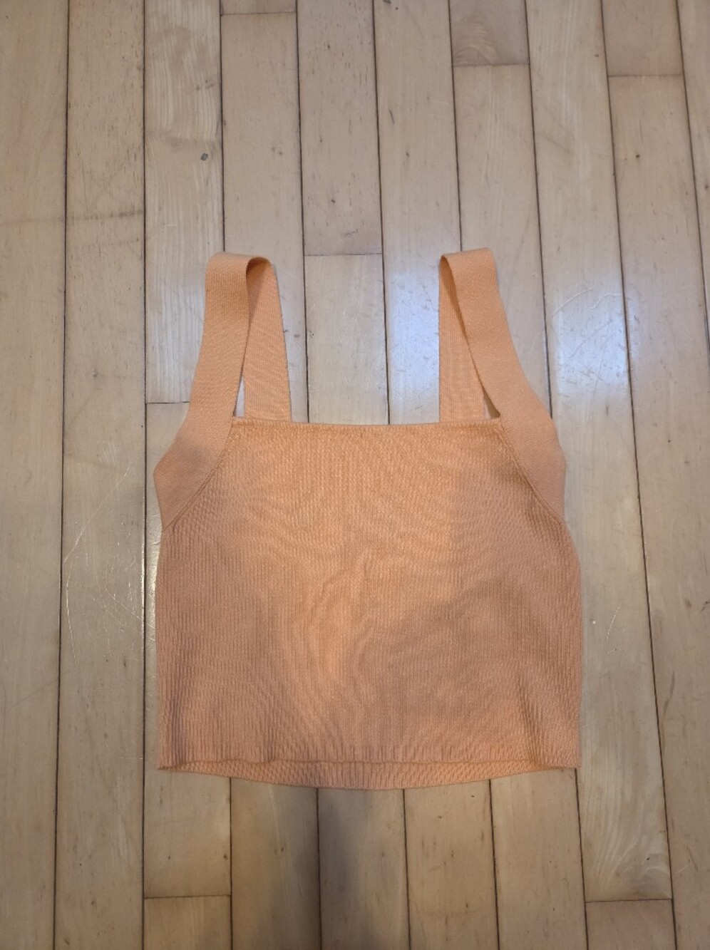 Zara Orange Square-Neck Knit Camisole
